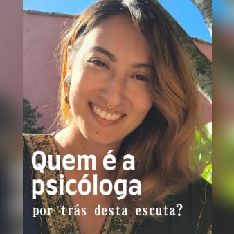 Publicação no Instagram: Gabrielle sorrindo, com o texto Quem é a psicóloga por trás desta escuta?